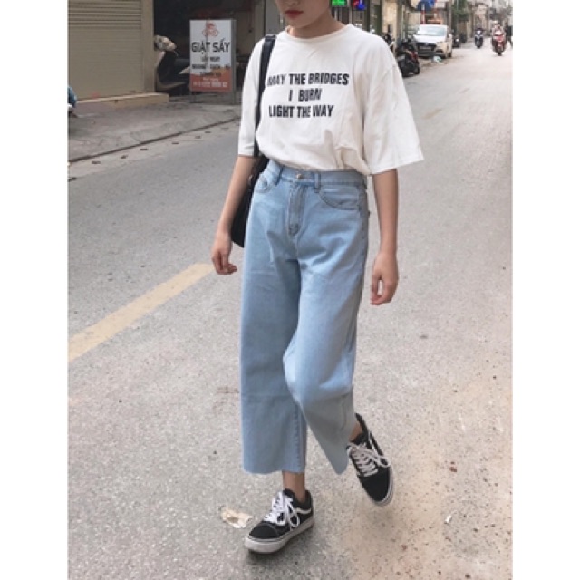 [ẢNH THẬT+VIDEO] Quần Jeans Nữ Cạp Chéo Ống Suông