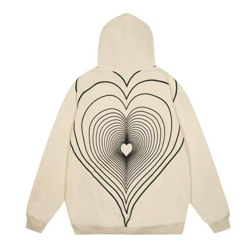 Áo sweater Aokang dáng rộng mỏng in hình trái tim thời trang xuân thu đường phố giản dị mới