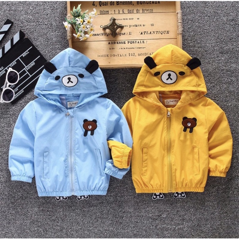 Áo Gió Bé 2 lớp ưu tiên trẻ em từ 3-10tuổi được làm từ chất liệu gió chống nước 96% tránh gió tránh bụi hiệu quả