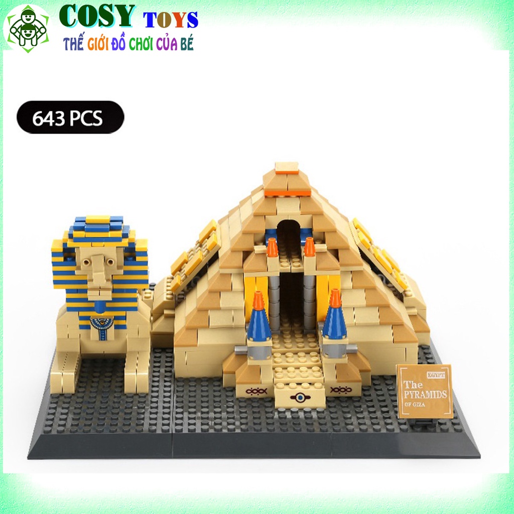 Lego Building Mô hình Kim tự tháp Ai Cập GIZA mẫu lớn với 643 mảnh ghép