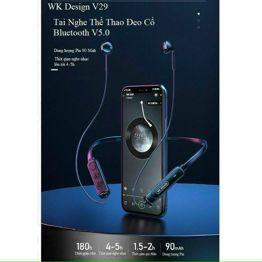 Tai nghe bluetooth thể thao Wk Design V29