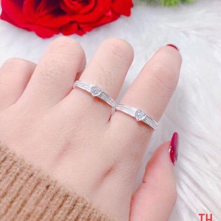 Nhẫn đôi bạc ta mặt tim LINH MIU SILVER