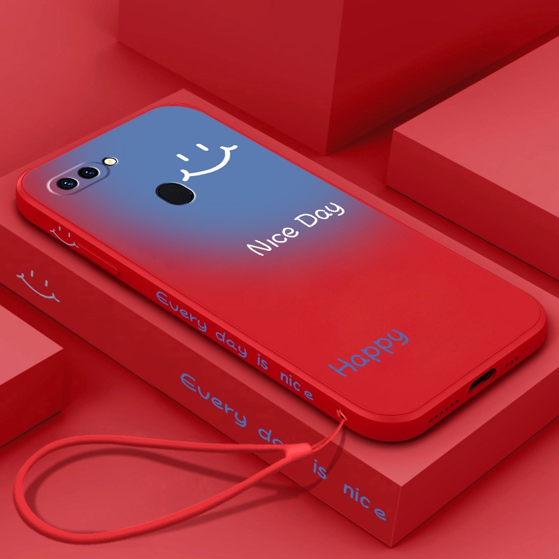 Ốp Điện Thoại Silicon Mềm Chống Sốc Màu Tương Phản In Hình Mặt Cười Cho OPPO a5s a12 a7 A3S A12e F5 F7 F9