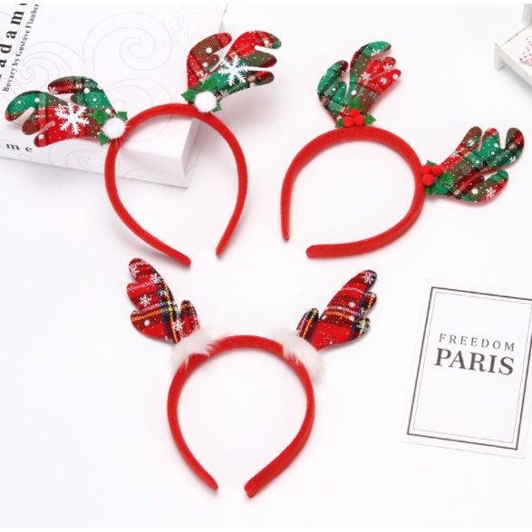 Băng Đô, Cài Tóc Giáng Sinh, Tuần Lộc Xanh Noel  Xinh Xắn RL481