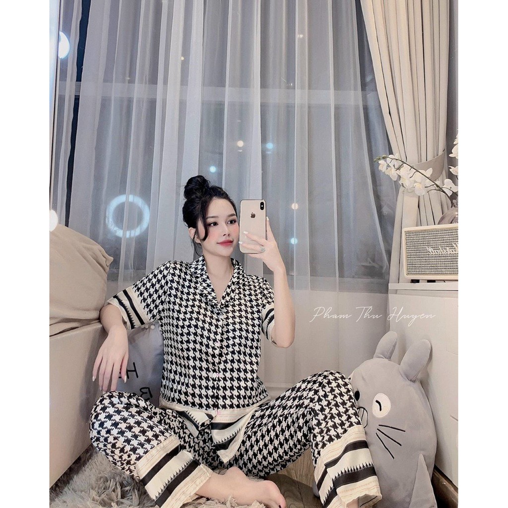 Pijama Lụa SATIN Mẫu hot 2021 Tay ngắn quần dài Form dưới 60 kí