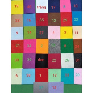 Vải dạ các màu (khổ khoảng 90x90)