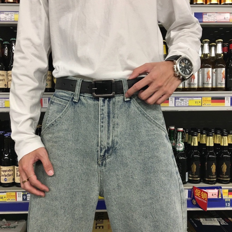 Thắt lưng kiểu dáng đơn giản thời trang hip hop Hàn Quốc sành điệu cho nam