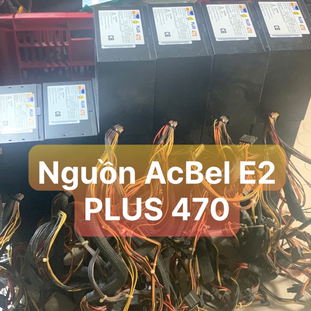 UPS N Guồn AcBel E2 FLUS 470 Có 8P vga và 8P Cpu, Dây Rất Dài Màu Đen - Vi Tính Bắc Hải