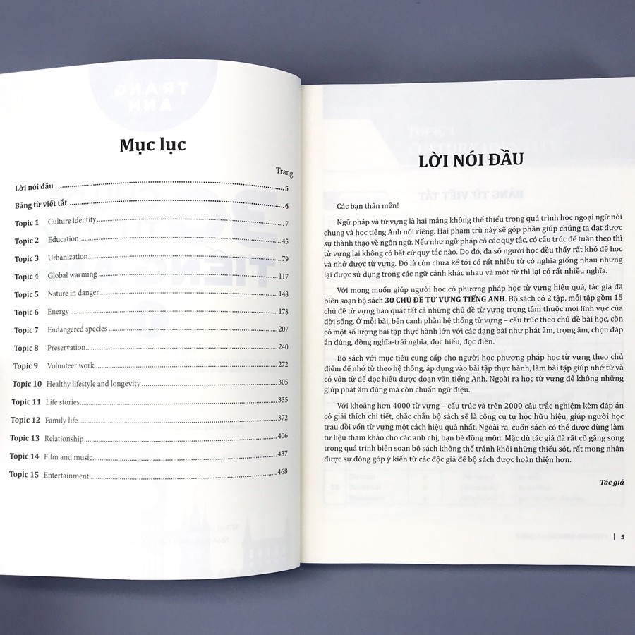Sách - 30 Chủ Đề Từ Vựng Tiếng Anh  - Trang Anh - Thanh Hà Books HCM