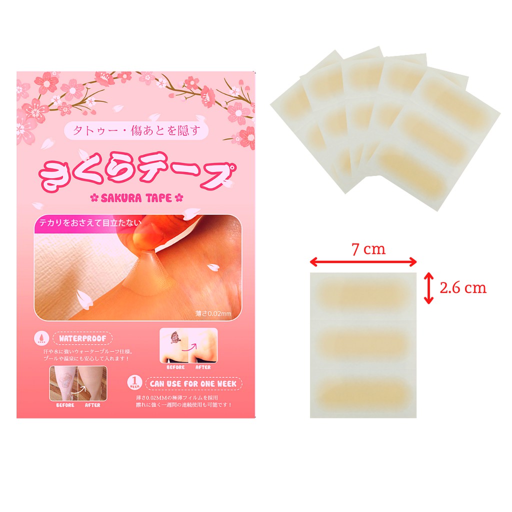 Miếng dán che sẹo lồi sẹo lõm sẹo thâm Nhật Bản Urgo 2,6x7cm che khuyết điểm nhiều màu chống nước, không bí da