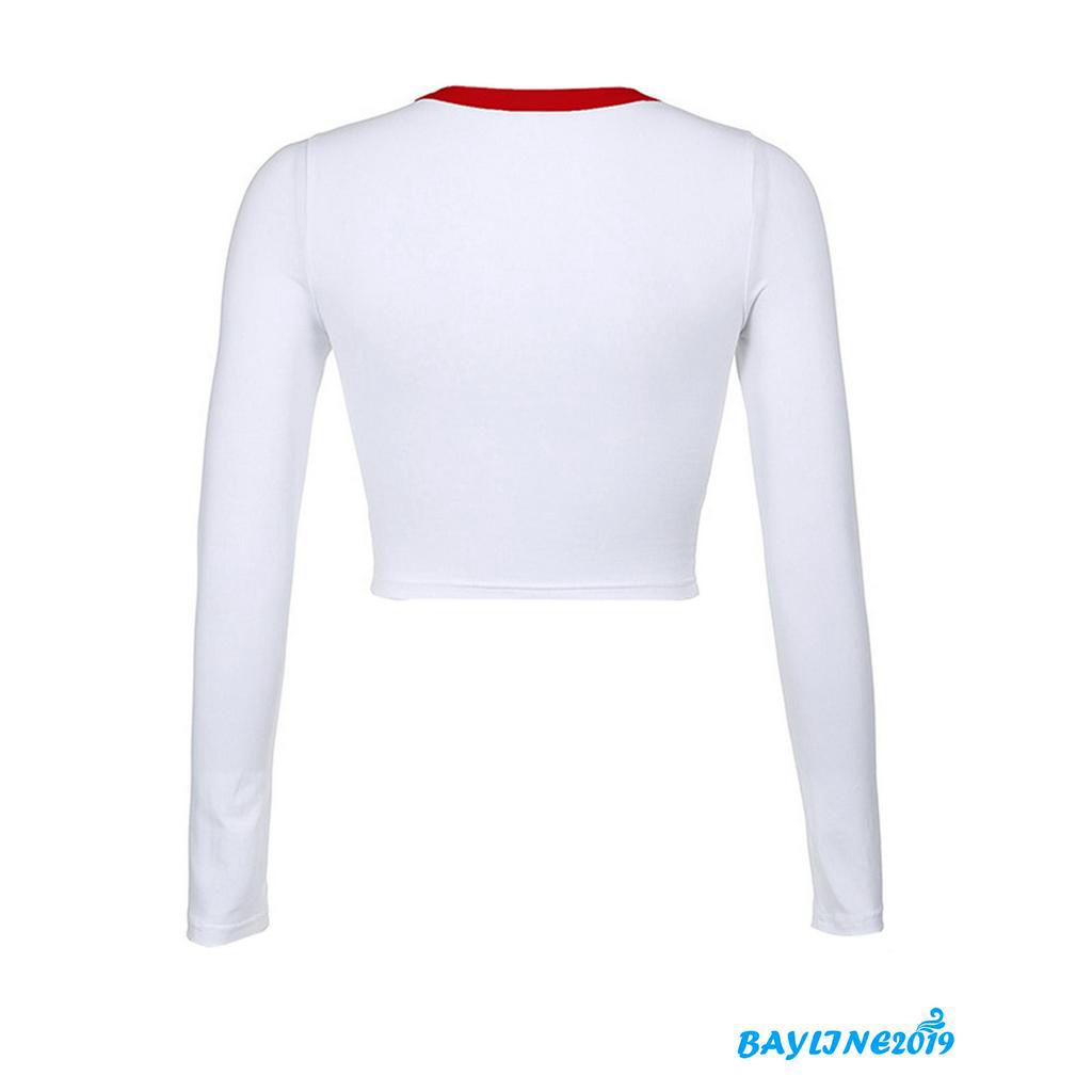 Áo Croptop Nữ Tay Dài In Chữ Thời Trang Cá Tính