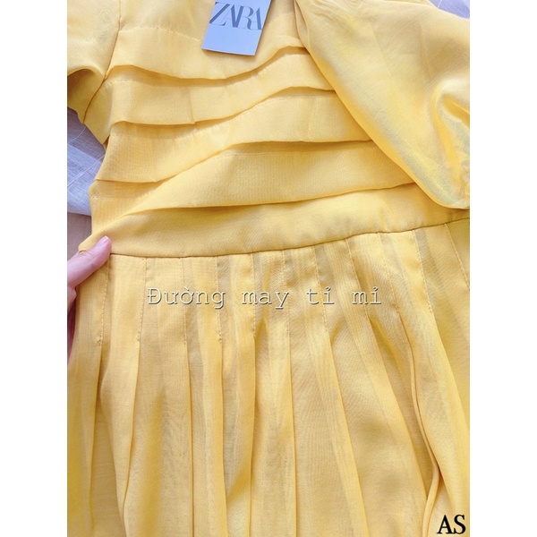 Váy tơ li eo tay bồng 3 màu | BigBuy360 - bigbuy360.vn