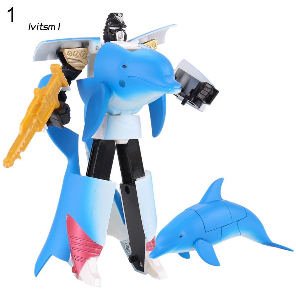 Đồ chơi rô bốt biến đổi hình cá heo cá mập vui nhộn cho bé