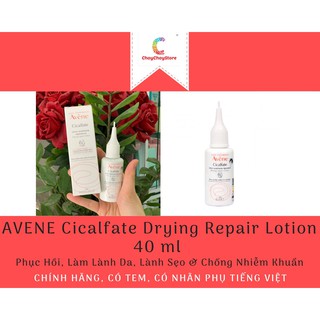 [CHÍNH HÃNG CÓ TEM] AVENE Cicalfate Drying Repair Lotion 40 ml - Phục Hồi, Làm Lành Da, Lành Sẹo & Chống Nhiễm Khuẩn