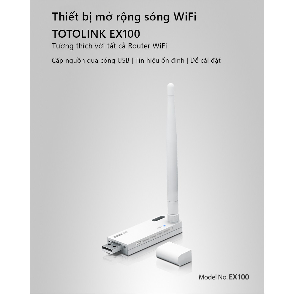 Bộ 2 bộ mở rộng sóng Wi-Fi TotoLink EX100 150Mbps