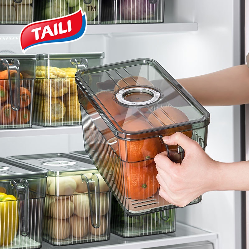 Hộp đựng thực phẩm TAILI trong suốt có tay cầm cho tủ lạnh