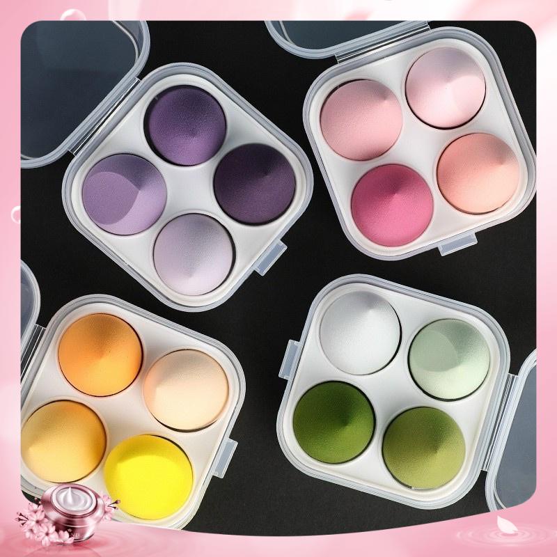 Sét 4 Bông Mút Trang Điểm Kèm Hộp Đựng Xinh Xắn