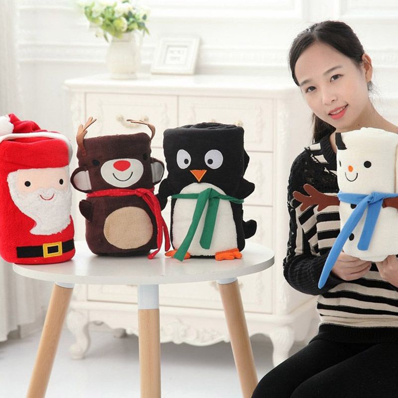 Chăn Bông Mềm In Hình Ông Già Noel
