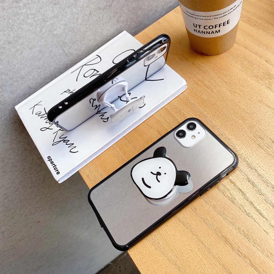 Ốp điện thoại tráng gương có giá đỡ hình gấu cho Samsung A51 A71 A21S A31 A11 M11 A20 A30 A10S A20S A10 M10 A | BigBuy360 - bigbuy360.vn