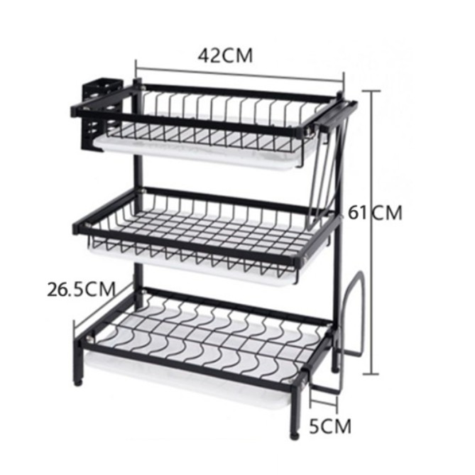 Kệ úp chén bát 3 tầng kèm khay hứng nước tiện ích KENA KN135-3 Hàng Việt Nam chất lượng cao | BigBuy360 - bigbuy360.vn