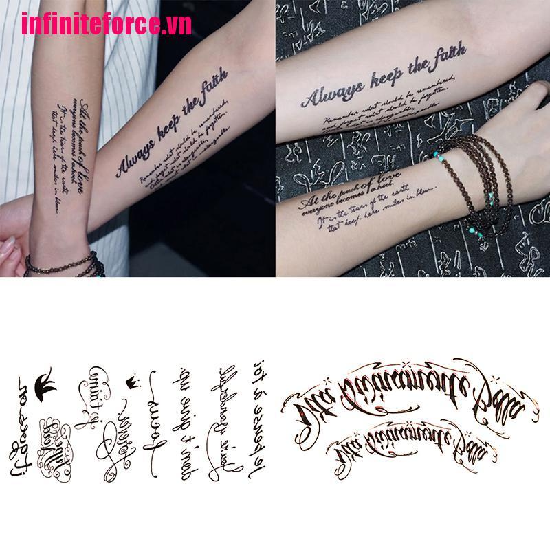 Hình Xăm Dán Chống Thấm Nước Chữ Tiếng Anh Cá Tính