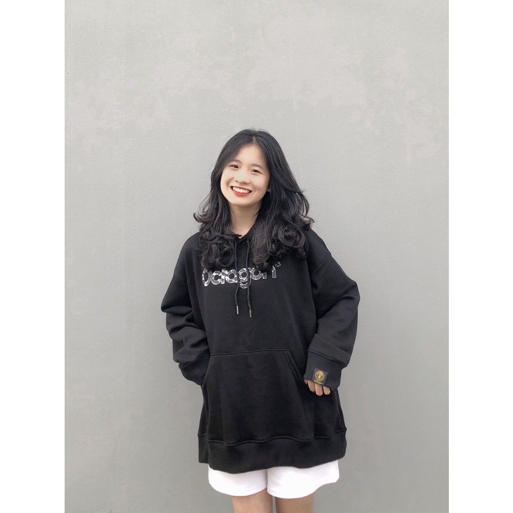 ÁO HOODIE THE CITY ĐEN - By Octagon - Vải nỉ bông dày dặn form rộng nam nữ unisex in hình Local Brand