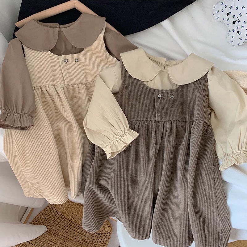 ❤Đầm Búp Bê Dáng Rộng Phong Cách Hàn Quốc Thời Trang Mùa Thu Xinh Xắn Cho Bé Gái