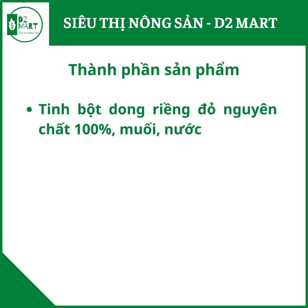 Miến dong cao cấp Tài Hoan - Đặc sản Na Rì, Bắc Cạn - Túi 500gr - Sản phẩm OCOP 5sao - Siêu thị nông sản D2 Mart