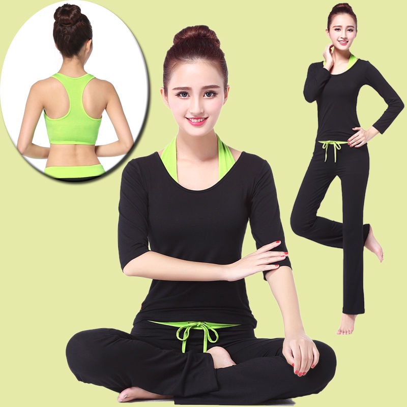 ◘✆☏Quần áo yoga phù hợp với nữ phương thức thể dục ba mảnh mùa xuân và hè Phiên bản Hàn Quốc là khiêu vũ mỏng cho người