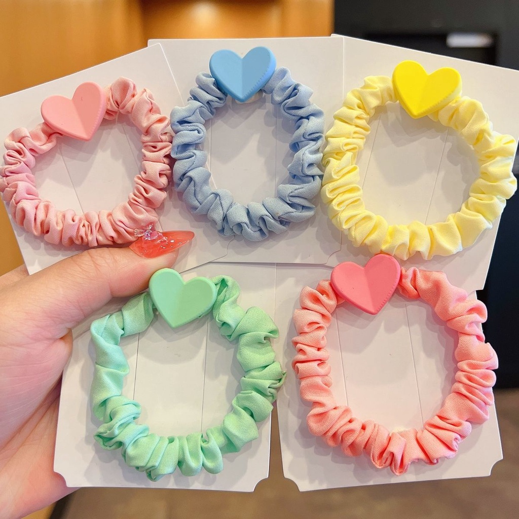 Dây Cột Tóc Hình Trái Tim Dễ Thương Ngọt Ngào Cho Nữ