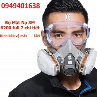 Bộ mặt nạ phòng độc, phun thuốc , phun sơn 3m-6200 gồm 8 chi tiết