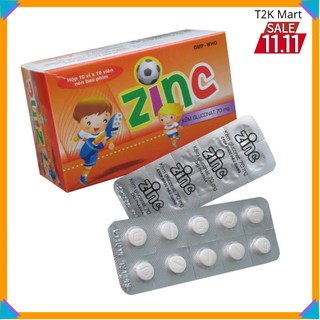 Kẽm Zinc Bổ Sung Kẽm Hộp 10 Vỉ -T2K Mart