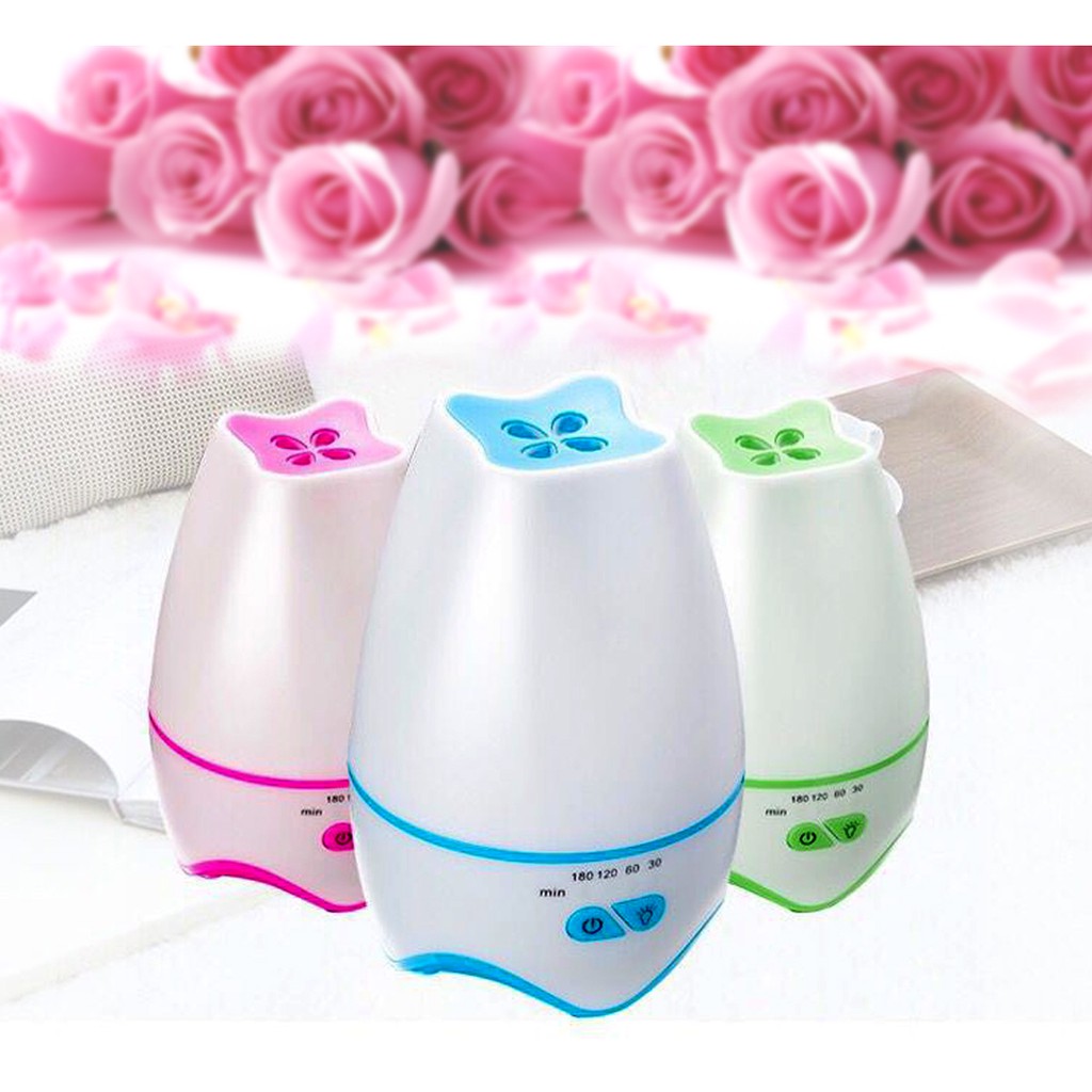 Máy khuếch tán tinh dầu siêu âm Hoa 4 cánh viền xanh biển