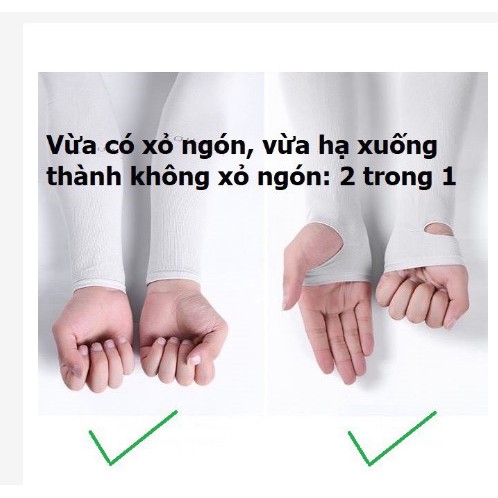 Bộ 2 Ống Tay Chống Nắng, Găng Tay Chống Nắng Hàn Quốc Let's slim