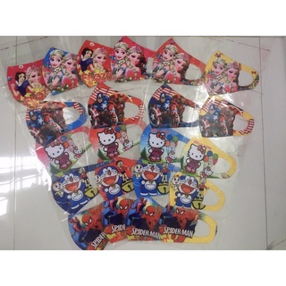 Set 5 khẩu trang hoạt hình cho bé doremon kitty elsa người nhện siêu anh hùng