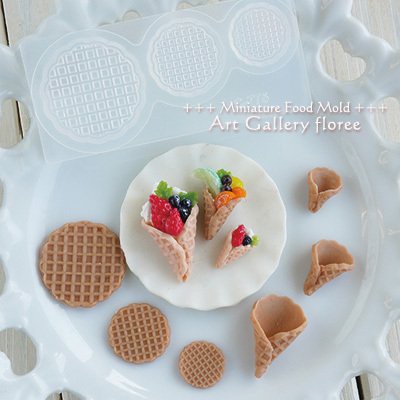 WAFFLE Khuôn waffle minifood mô hình thức ăn mini nhà búp bê dollhouse silicone trong dẻo