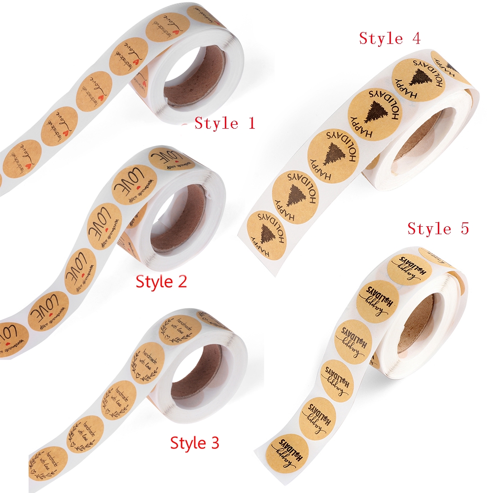 Bộ 500 nhãn dán hình cây thông trang trí quà tặng