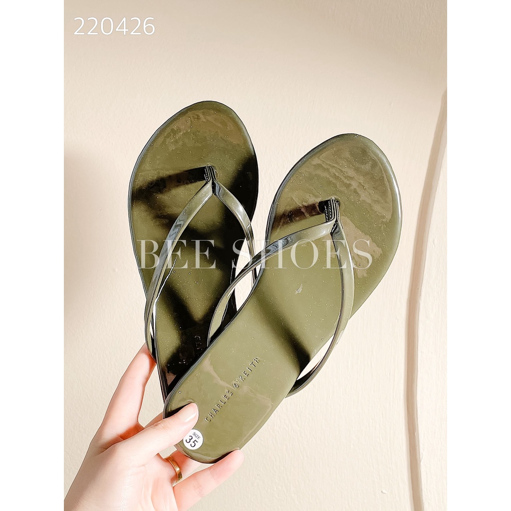 BEESHOES - DÉP NỮ MŨI TRÒN XỎ NGÓN - DÉP NỮ SẴN MÀU ĐEN - TRẮNG - BE - KEM - NÂU - RÊU 220426