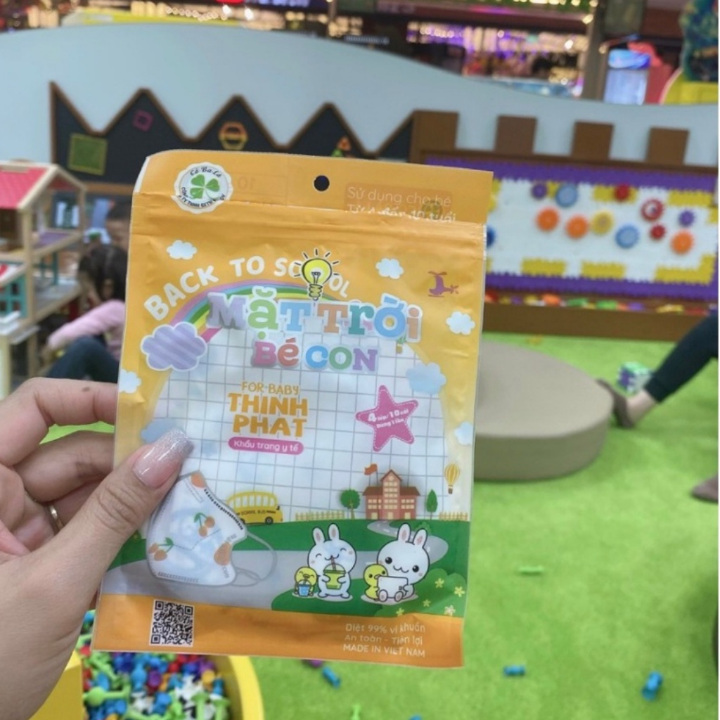 khẩu trang cho bé, Set 10 khẩu trang Mặt Trời Bé Con - Thịnh Phát (MẪU MỚI CÓ GỌNG SẮT BO CÁNH MŨI)