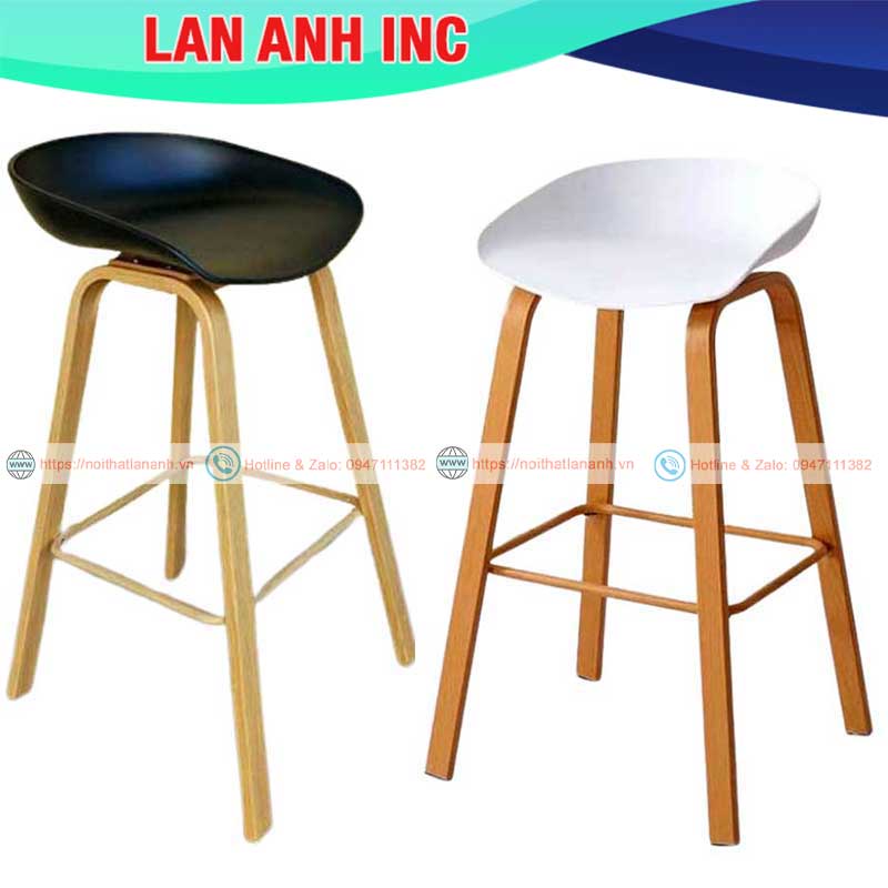 Ghế bar HEY chân sắt cao giả gỗ đẹp hiện đại LA-GB08