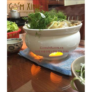Bếp hâm nóng thức ăn bằng nến_Bát sứ Bát Tràng