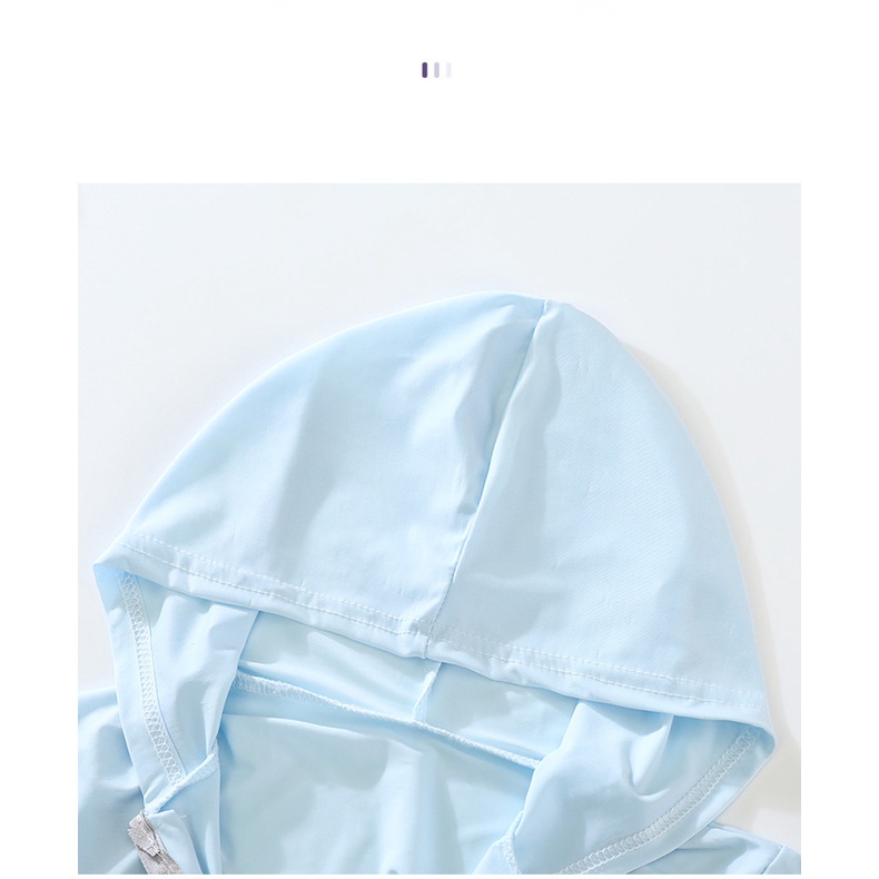 Áo Khoác Chống Nắng Bằng Lụa Lạnh Thoáng Khí Có Mũ Trùm 80-150cm Cho Bé