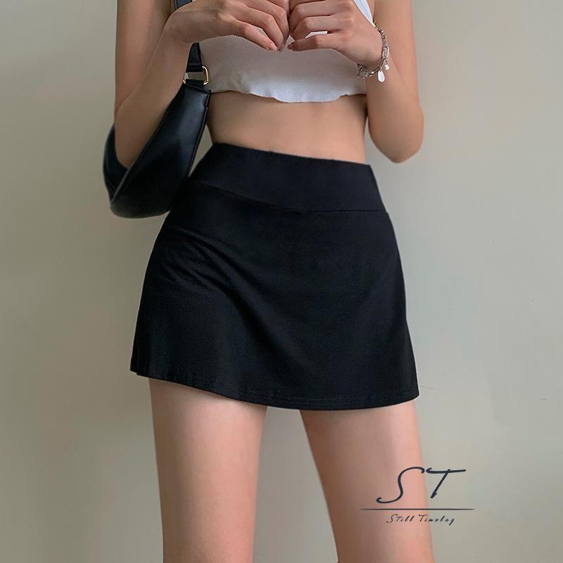 Chân Váy Ngắn Màu Trơn Lưng Cao Thời Trang Nữ