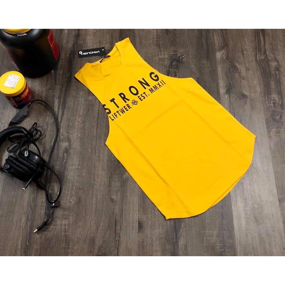 Áo Tanktop Gym Strong,áo ba lổ gym,Áo sát nách thể thao chuyên dụng tập gym dành cho nam