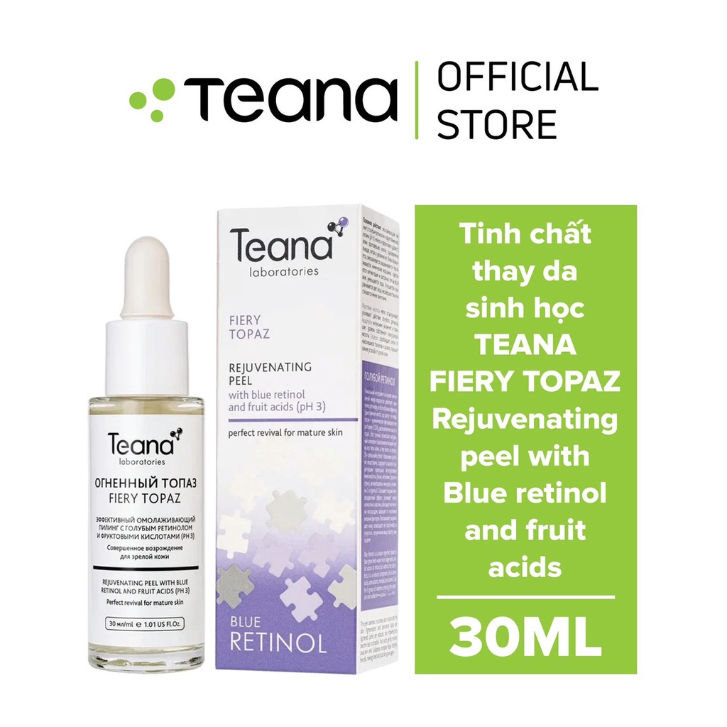 Serum Teana Blue Retinol Peel Da Căng Bóng Giảm Mụn, Làm Săn Chắc Mờ Thâm Nám Sẹo Và Trẻ Hoá Da 30ml