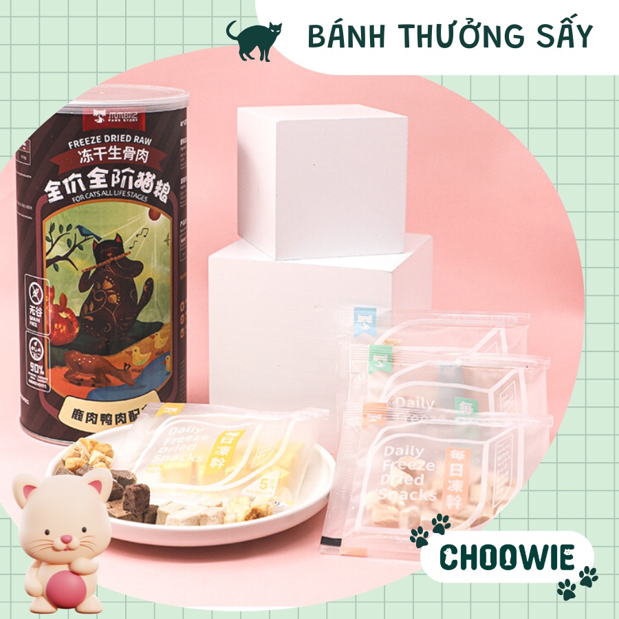 Bánh thưởng SẤY LẠNH 5 gram nhiều hương vị siêu ngon | Snack cho mèo