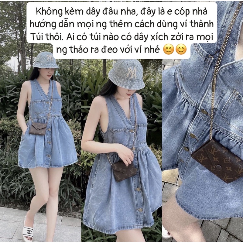 Ví cúc nhiều màu kèm hộp siêu sang, bản dài và ngắn