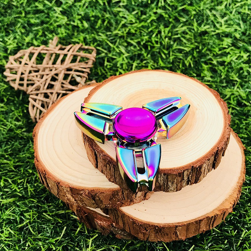 Đồ chơi con quay 3 cánh fidget spinner kim loại tím gradient