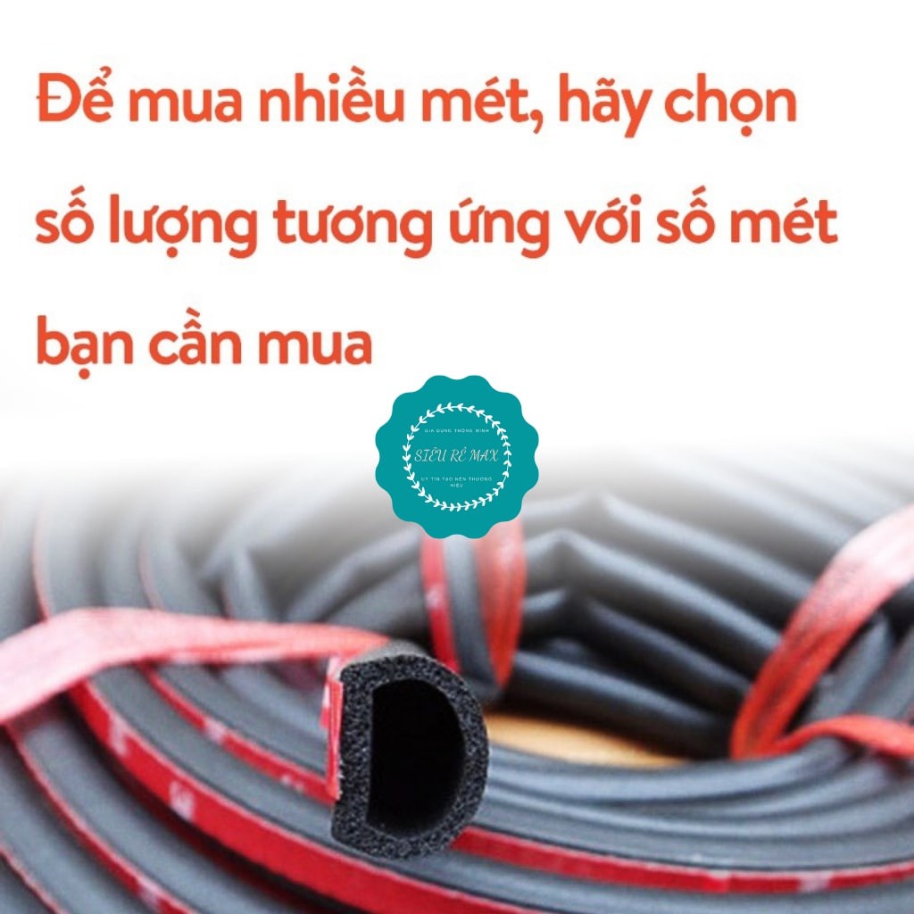 Ron cao su chữ D gioăng cửa, chống ồn , bụi, bẩn,ngăn nước chống thoát khí điều hòa của xe ô tô phù hợp mọi loại xe