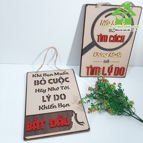Bảng gỗ decor SLOGAN trang trí treo VĂN PHÒNG , Mẫu BM_083 siêu đẹp